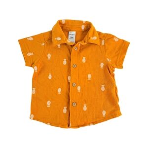 Carter's Baby Short Sleeve Orange Pineapple-Print Short Sleeve Shirt | 3M